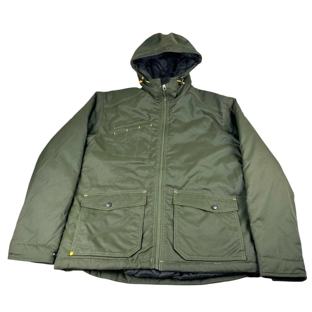 Hard Land Men's Insulated Winter Jacket-OD Green, Size M, Durable Workwear, NWT